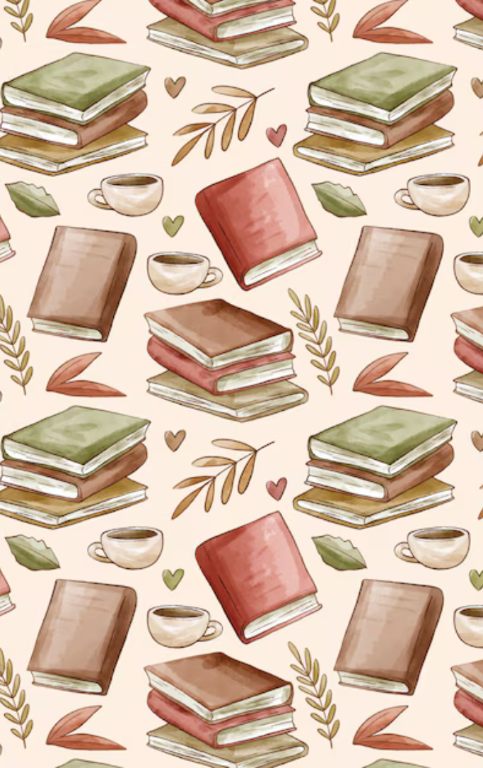 Stacks of books and cups of coffee